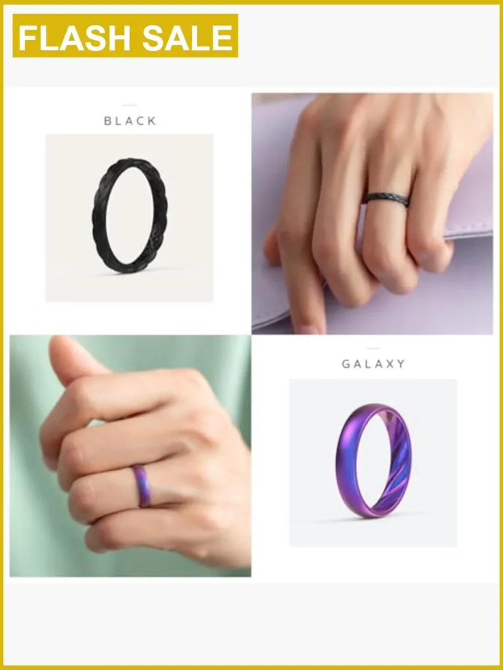 Silicone Wedding Ring Set - 10 Rings, 1.8mm & 4mm, Hypoallergenic, Breakaway